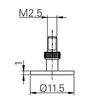 Измерительный наконечник для индикатора M2,5 / диск 11,5мм х 1мм