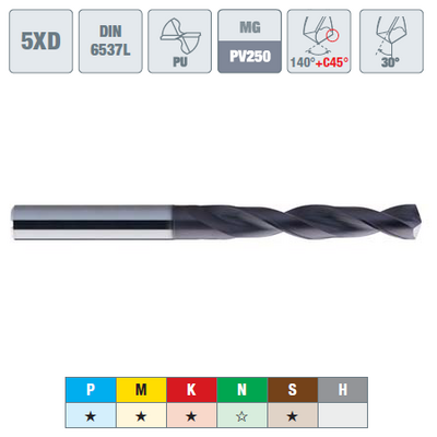 Сверло твердосплавное  6.0x6.0x44x82 DIN6537K m7 PV250 355PU OSAWA